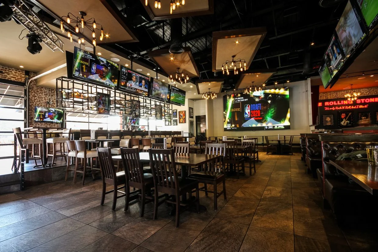Main dining room and bar at Rock 'N' Taco Roswell